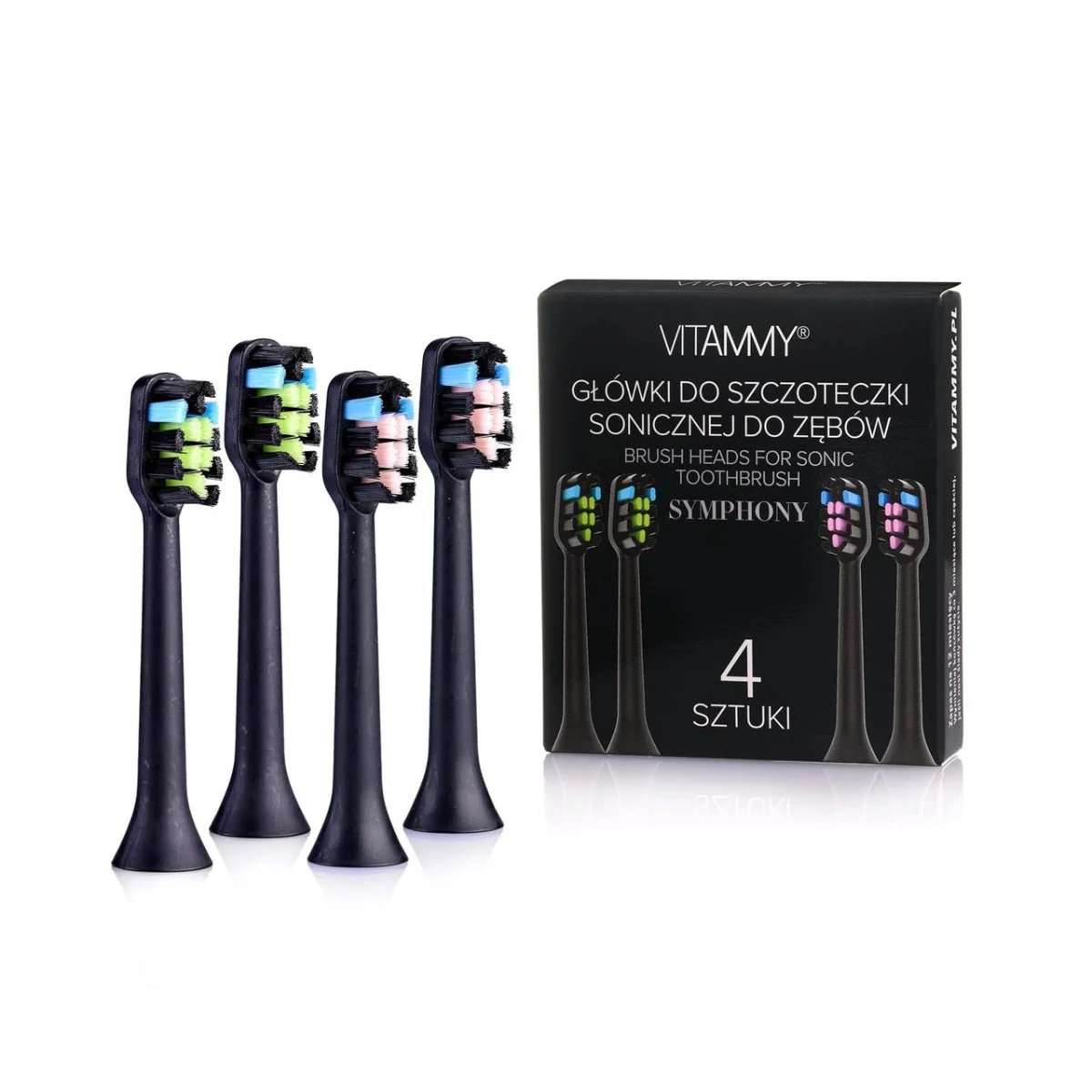 Vitammy Symphony koncówki do szczoteczki czarne, 4 szt.