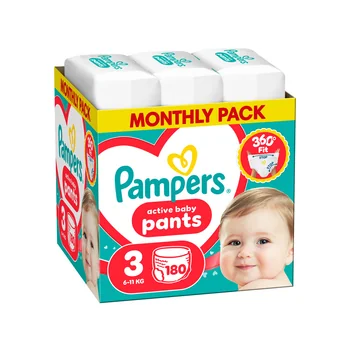 Pampers Active Baby Pants 3 pieluchomajtki, rozmiar 3, 6-11 kg, 180 sztuk