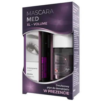 Zestaw mascara Med XL-Volume + Pharma Hyaluron, dwufazowy płyn do demakijażu oczu, 50 ml 