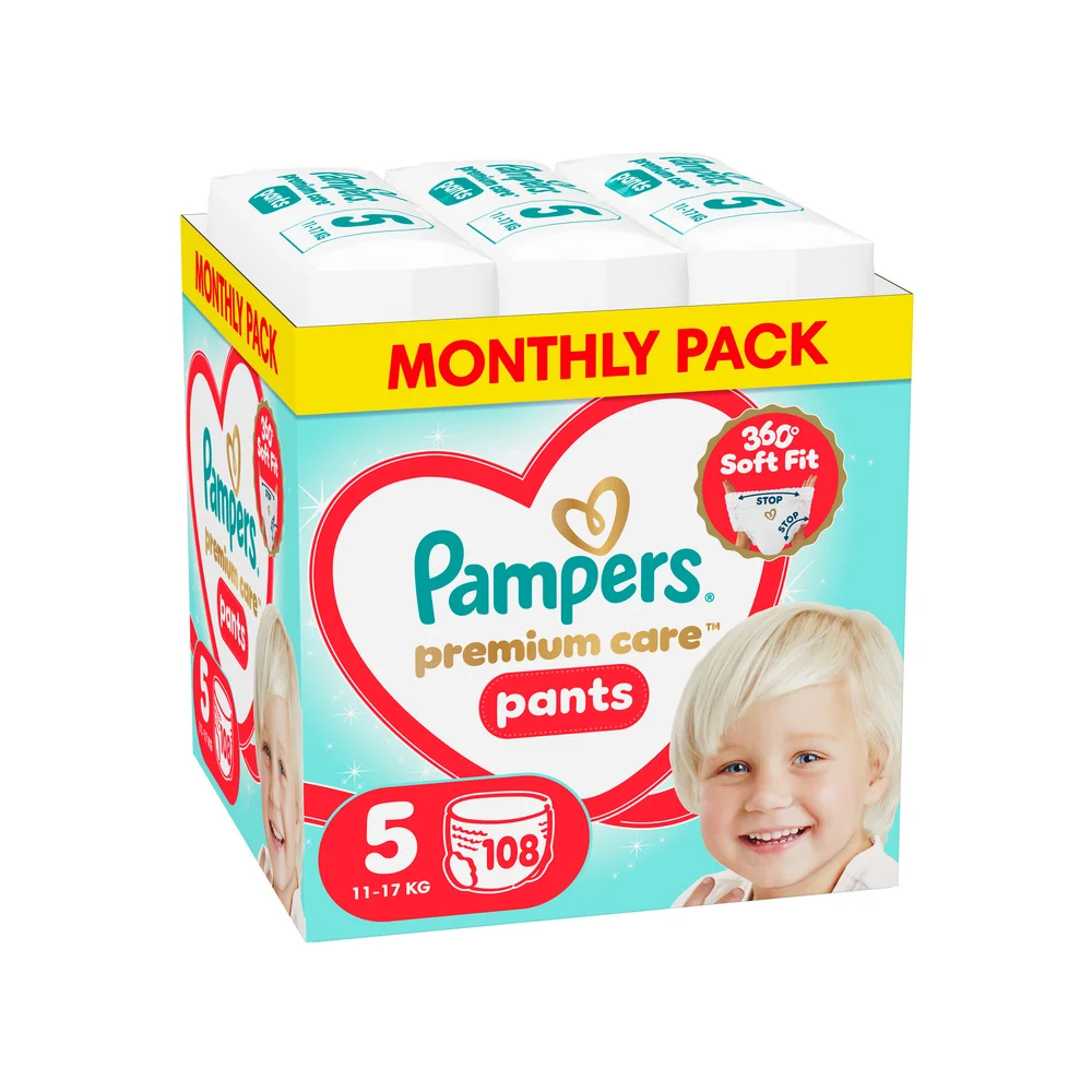 Pampers Premium Care Pants 5 pieluchomajtki, rozmiar 5, 11-17 kg, 108 sztuk