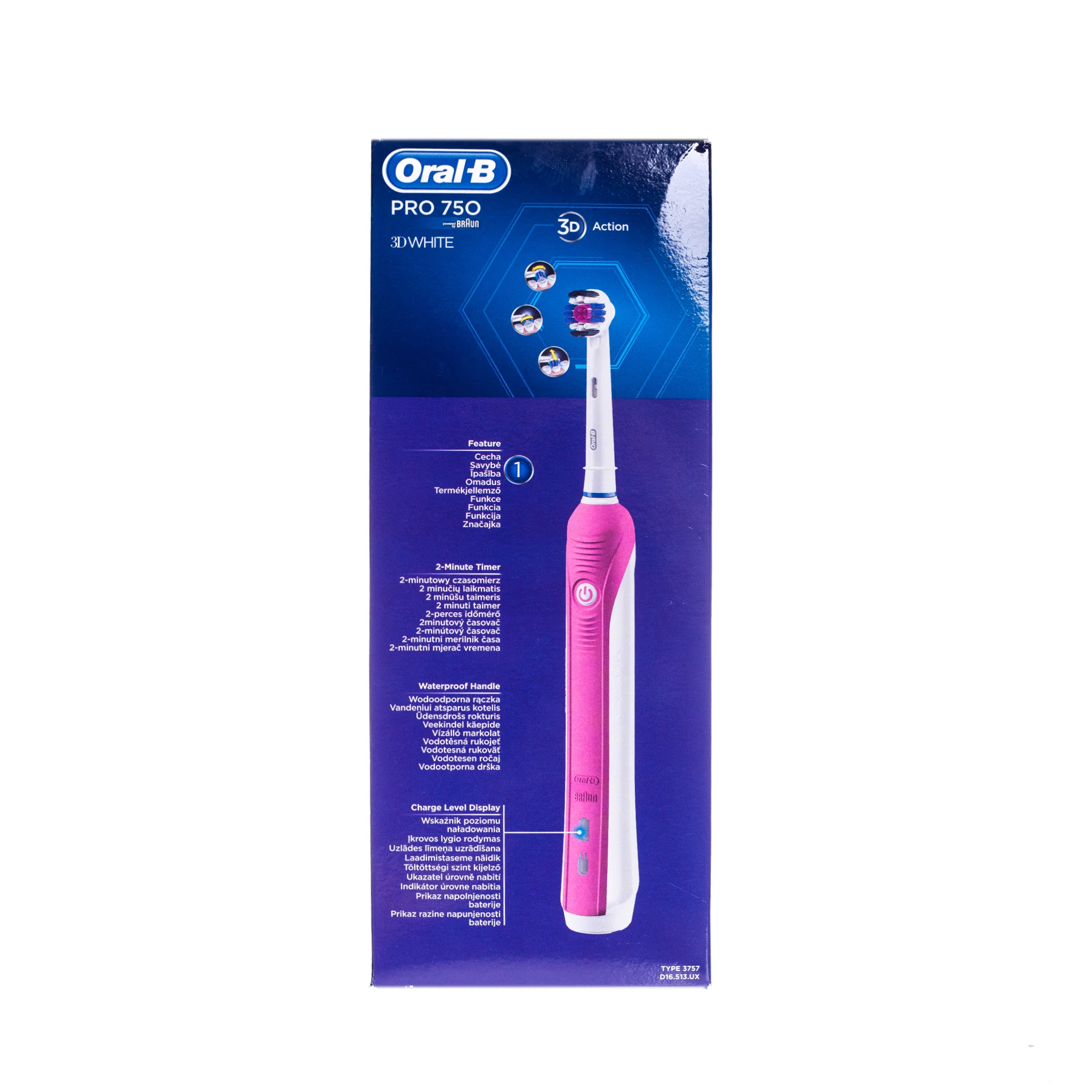 Oral-B, szczoteczka elektryczna 3D White, PRO 750 