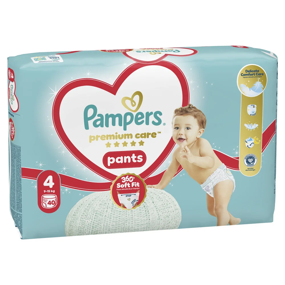 Pampers Premium Care Pants 4 pieluchomajtki, rozmiar 4, 9-15 kg, 40 sztuk
