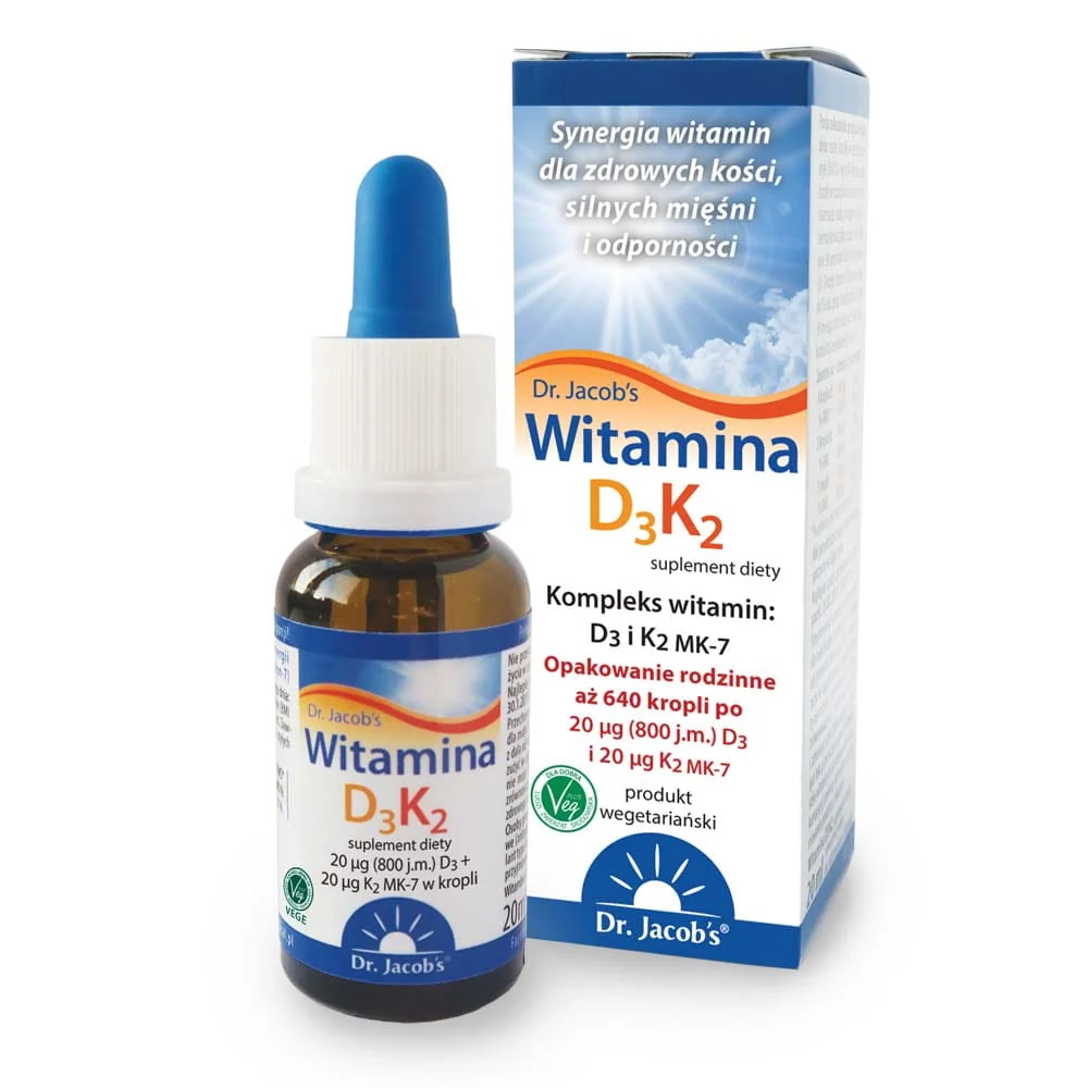 Witamina D3K2 suplement diety, krople doustne, 20 ml