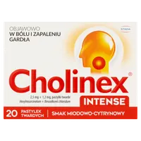 Cholinex intense, 20 pastylek twardych, smak miodowo-cytrynowy