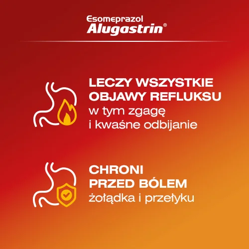 Esomeprazol Alugastrin 20 mg 14 kapsułek dojelitowych twardych