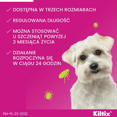 Kiltix 3,02 g + 0,68 g, obroża dla średnich psów > 10 kg, 1 sztuka