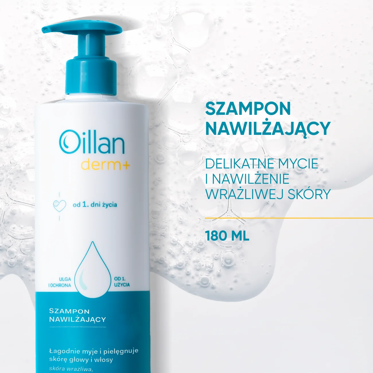 Oillan Derm+ Szampon nawilżający, 180 ml