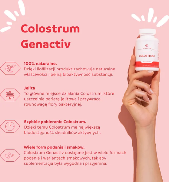 Genactiv Colostrum z czarną porzeczką 30 saszetek