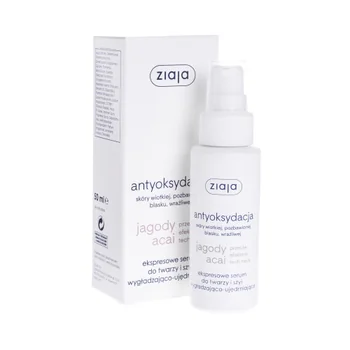 Ziaja Jagody Acai ekspresowe serum do twarzy i szyi wygładzająco-ujędrniające, 50 ml