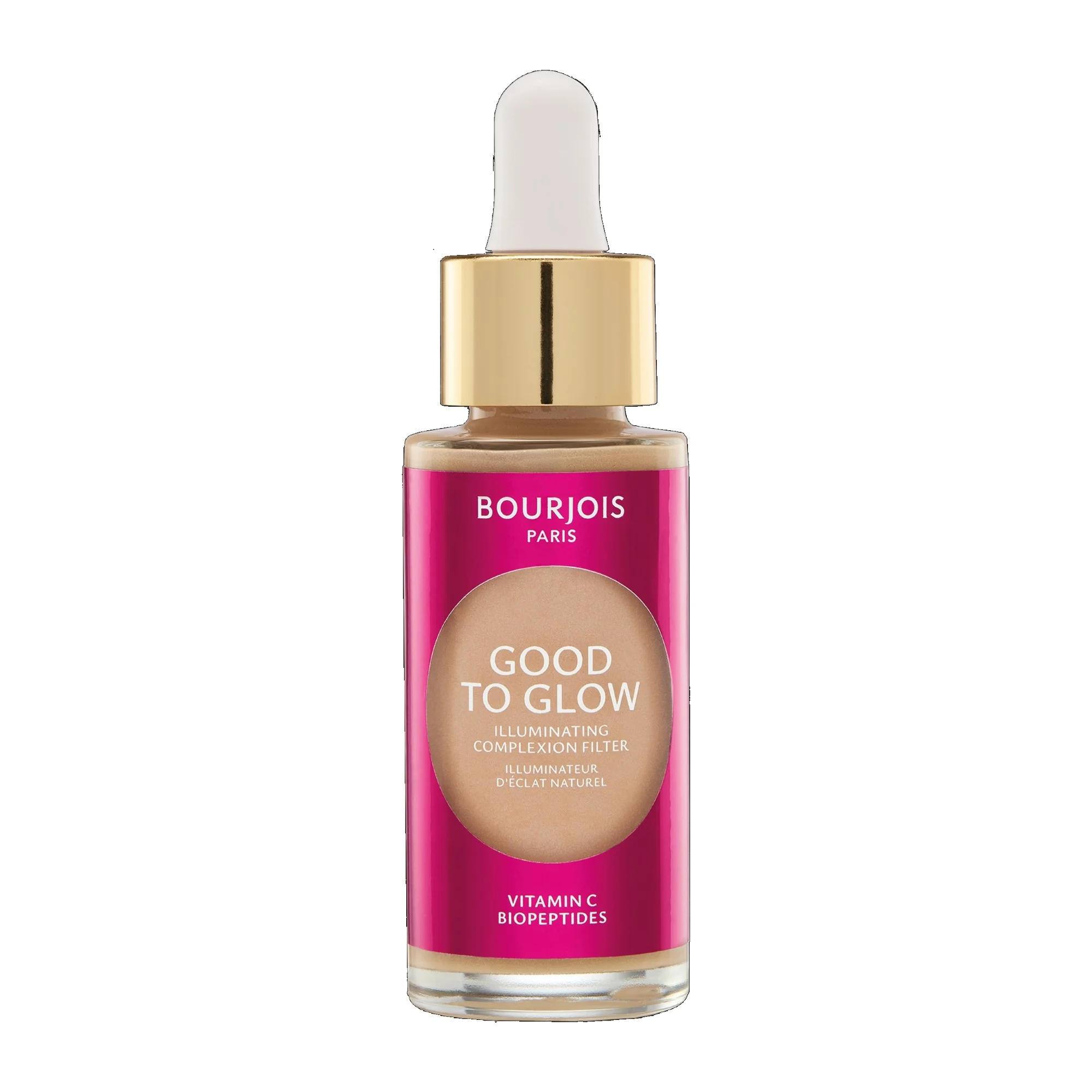 Bourjois Good To Glow multifunkcyjny rozświetlacz, podkład, baza 3w1 do twarzy, 02 Fair Light, 30 ml