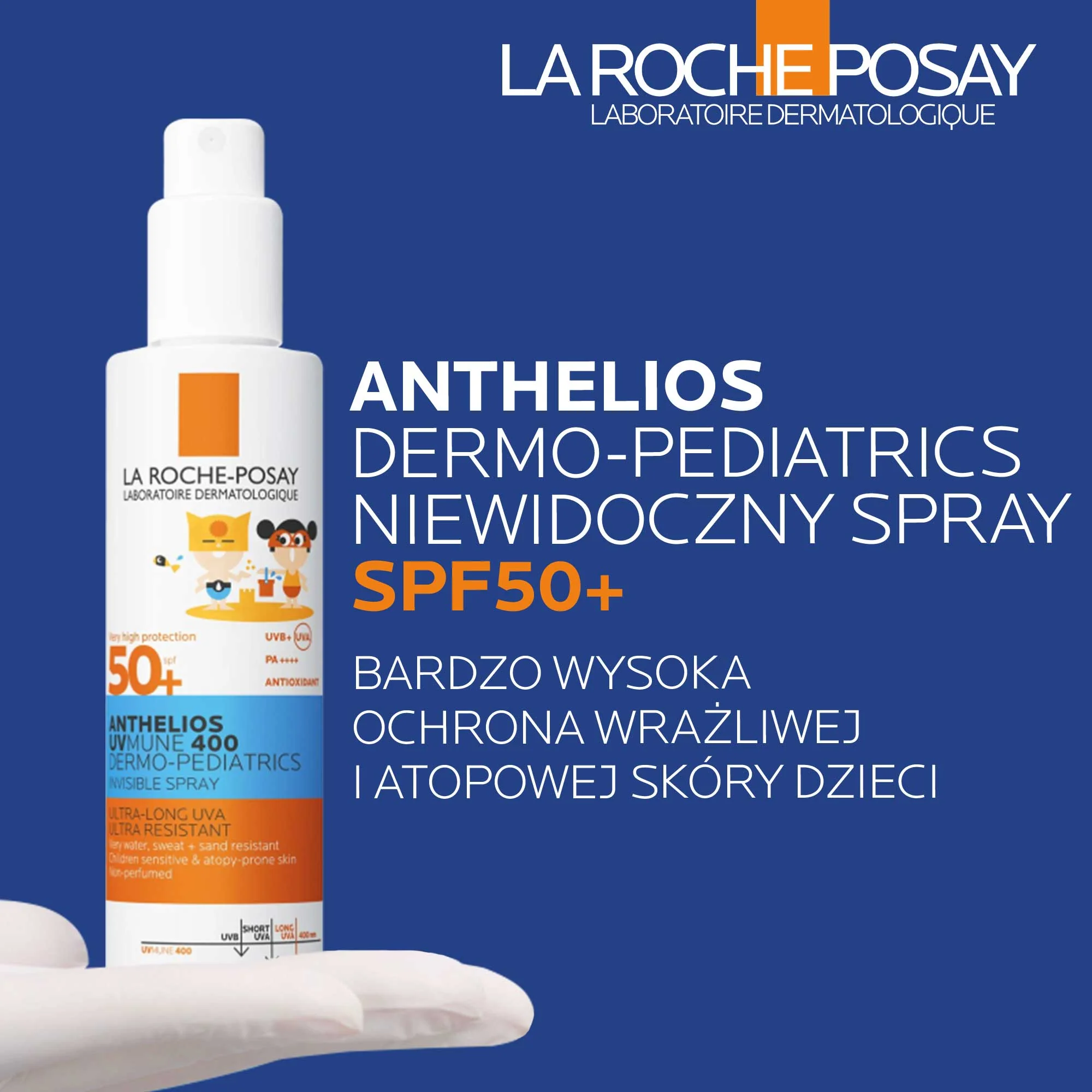 La Roche-Posay Anthelios UVMUNE 400 Dermo-Pediatrics SPF50+ niewidoczny spray 200 ml