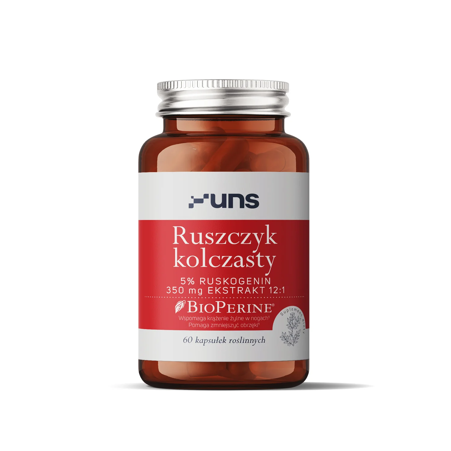 UNS Ruszczyk kolczasty + BioPerine® 60 wege kapsułek