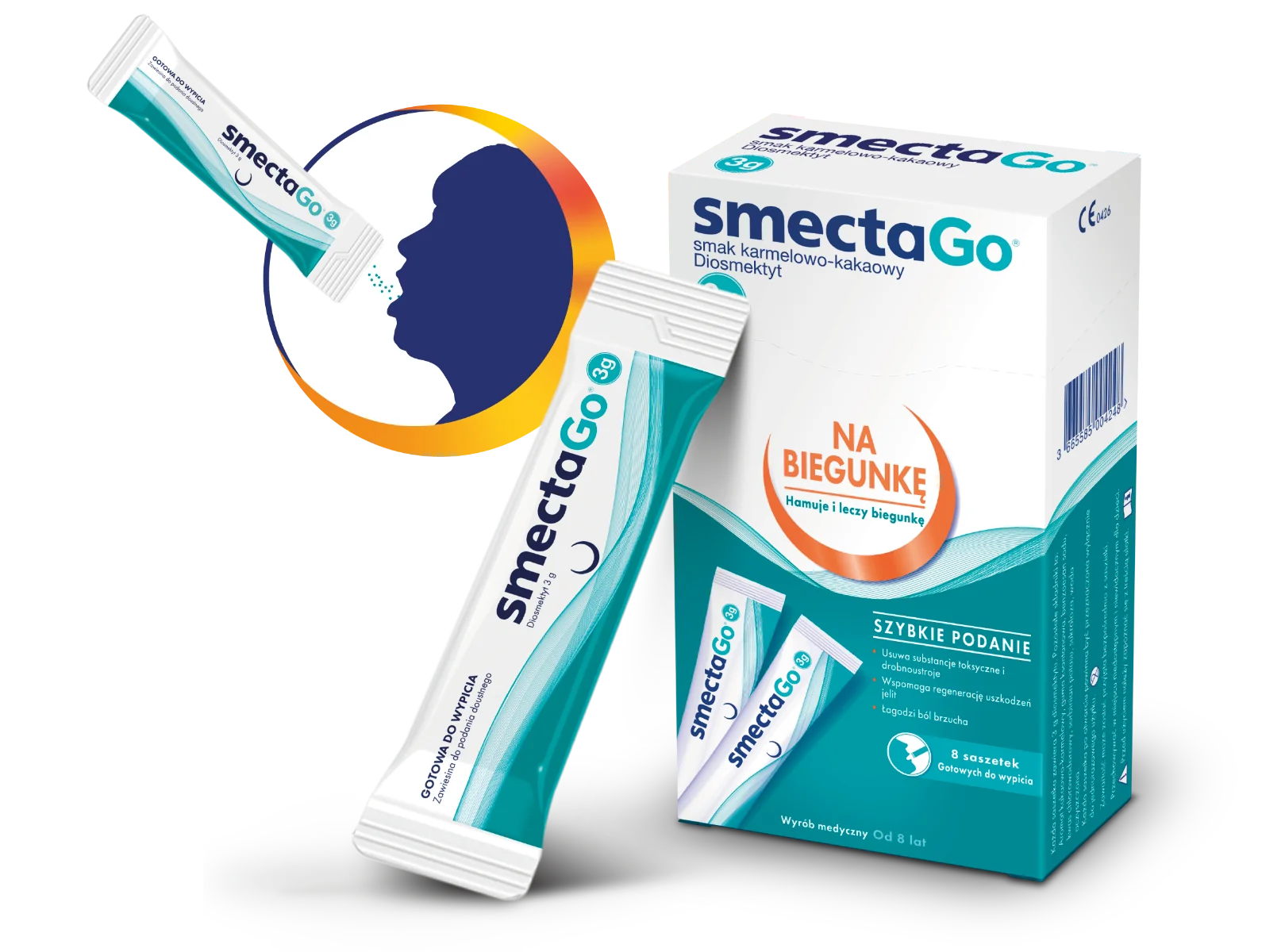 SmectaGO zawiesina doustna, 8 saszetek