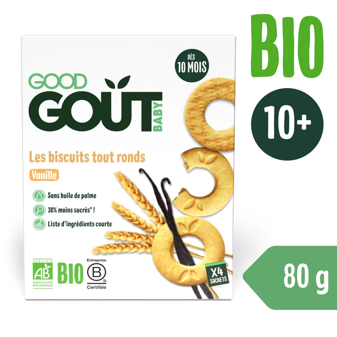 Good Gout BIO ciasteczka waniliowe, 80 g