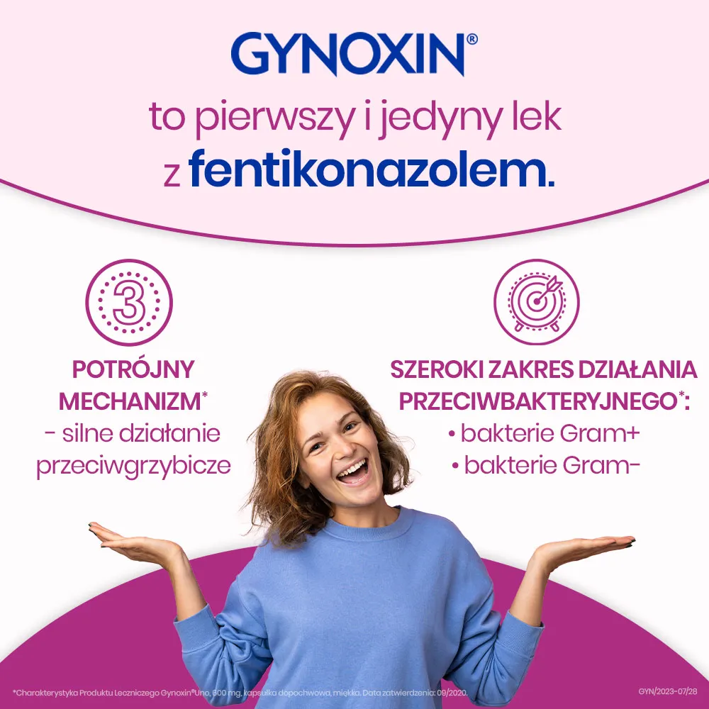 Gynoxin Uno 0,6 g, 1 kapsułka dopochwowa miękka 