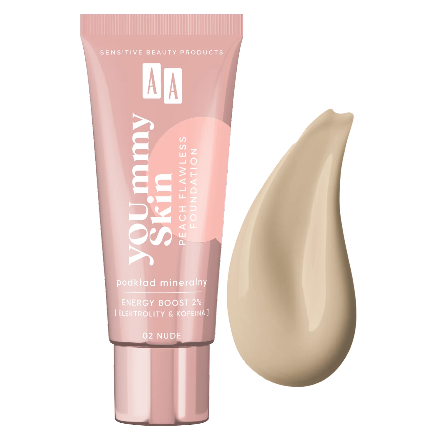 AA YOU.mmy Skin podkład mineralny dodający blasku, 02 Nude, 30 ml