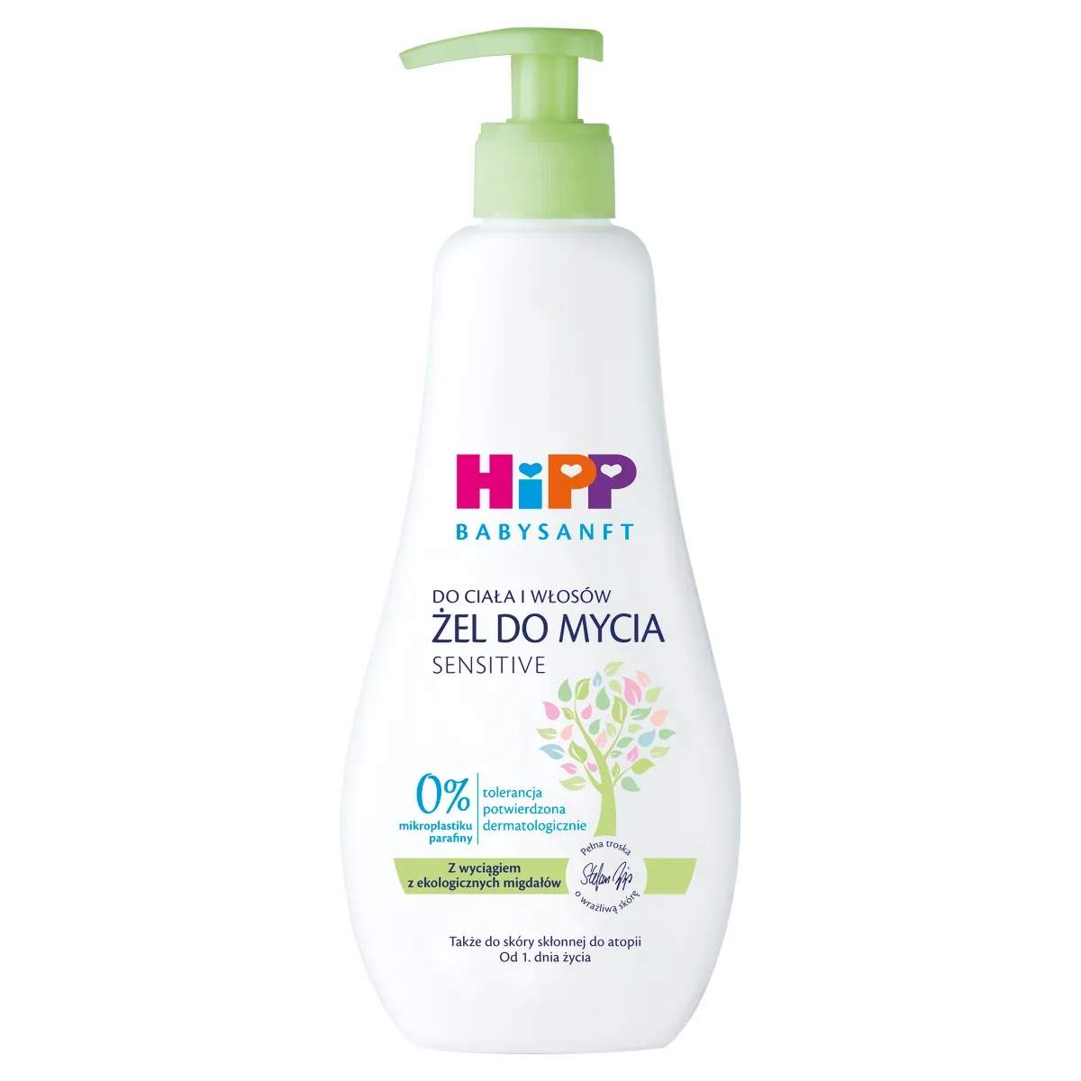 HiPP Babysanft żel do mycia ciała i włosów, od 1. dnia życia, 400 ml