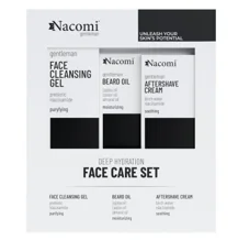 Nacomi Gentelman Zestaw Face Care żel do mycia twarzy, 140 ml + olejek do brody, 40 ml + krem po goleniu, 50 ml