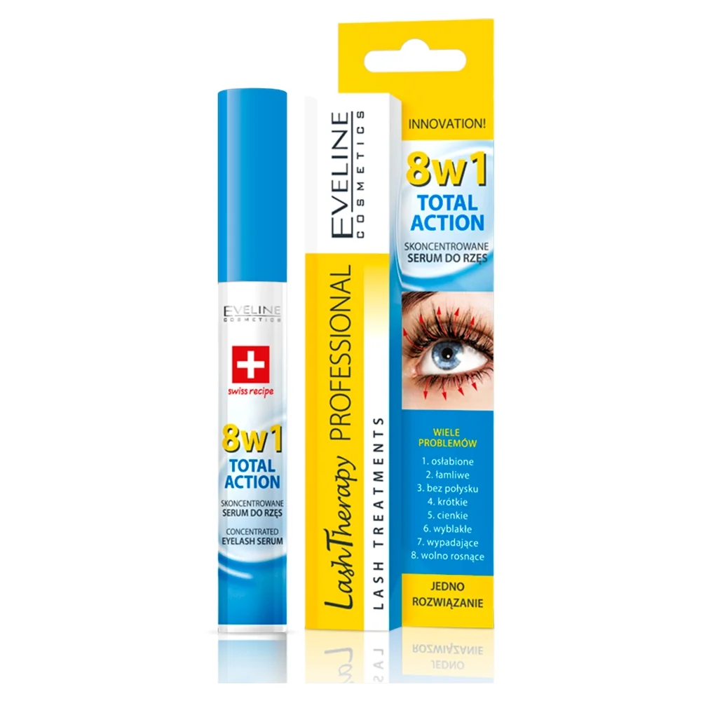 Eveline Cosmetics Lash Therapy Total Action skoncentrowane serum do rzęs 8 w 1, 10 ml