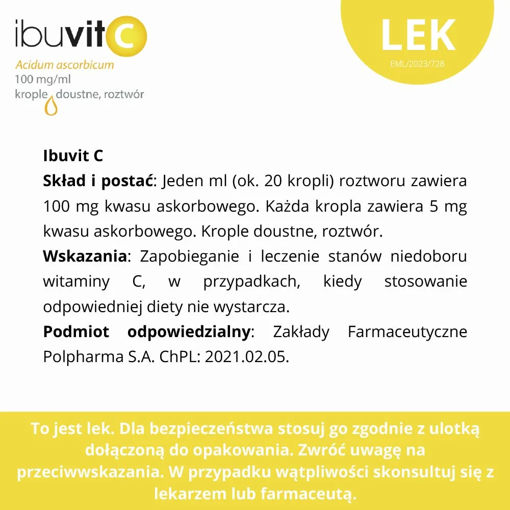 Ibuvit C 0,1 g/ml, krople doustne, 30 ml