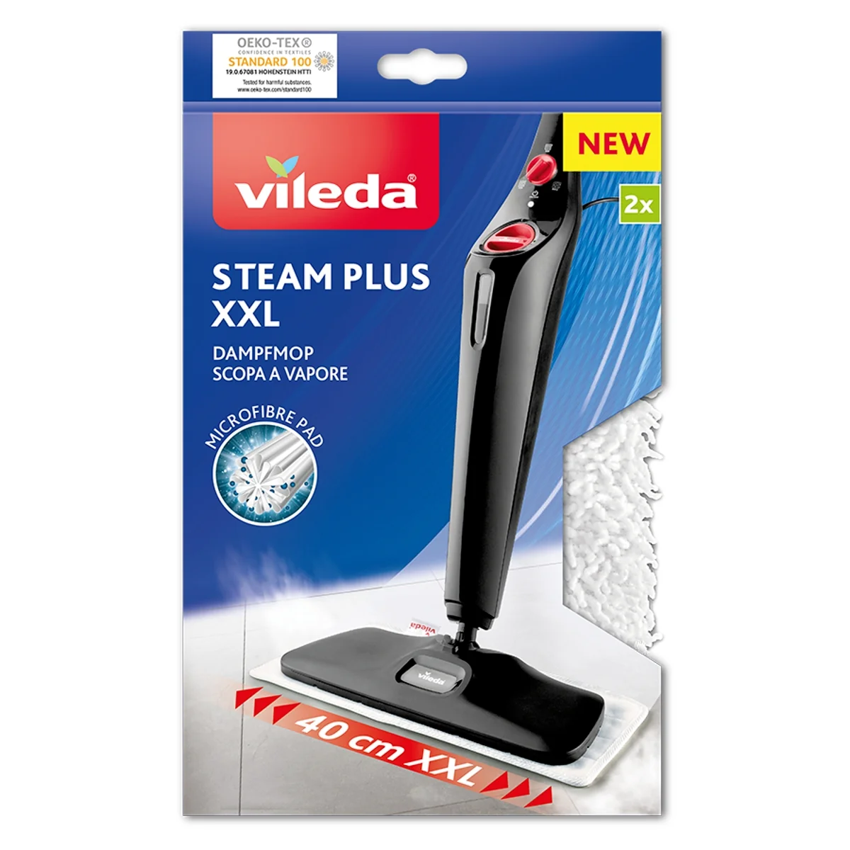Vileda Steam Plus XXL wkład do mopa parowego, 2 sztuki