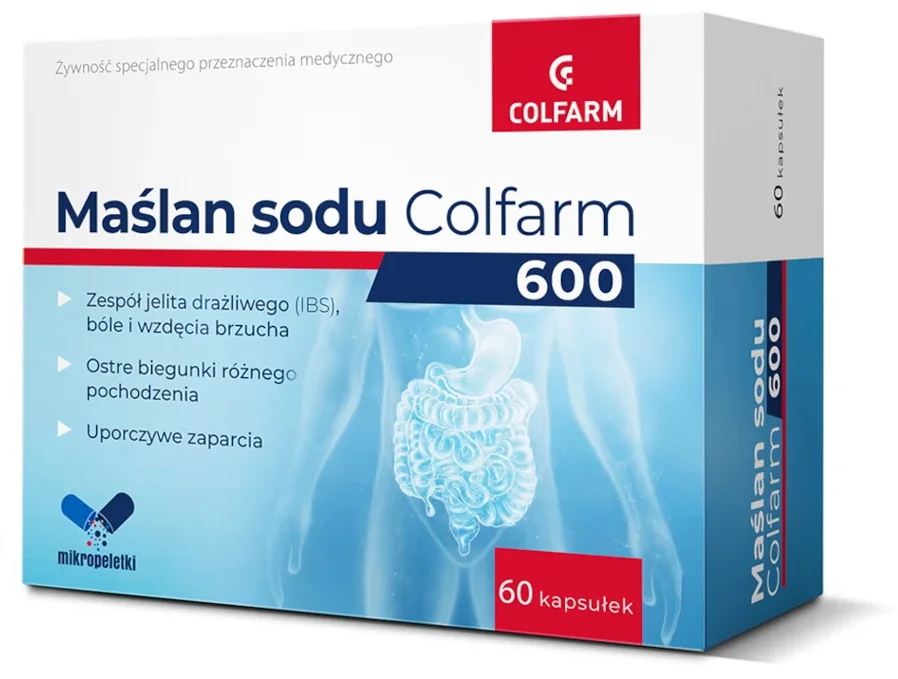 Colfarm Maślan Sodu 600 mg 60 kapsułek