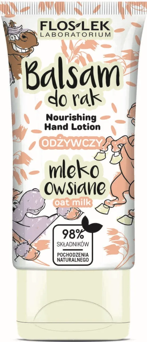Floslek Hand Care, balsam do rąk odżywczy, mleko owsiane, 40 ml