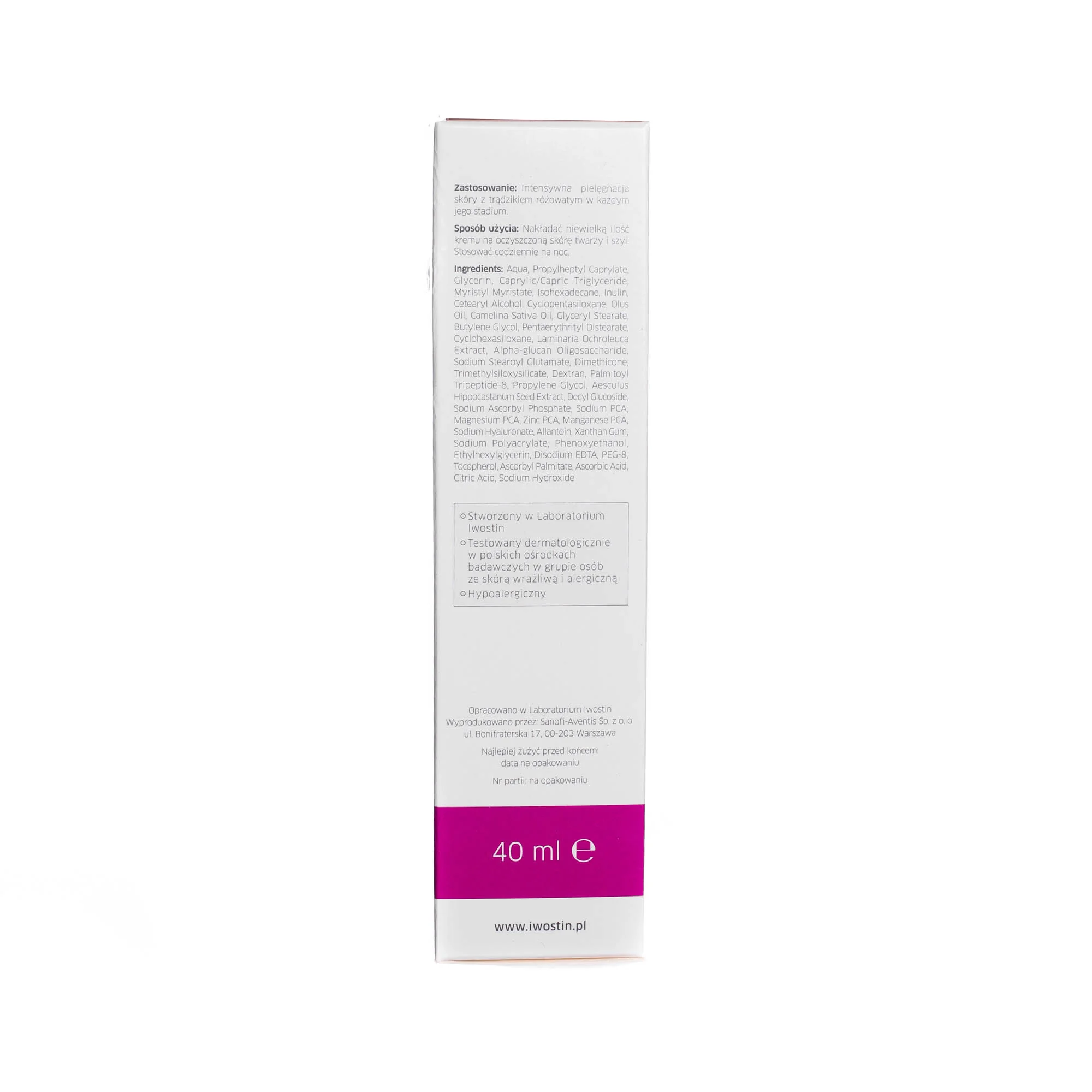Iwostin Rosacin łagodzący krem na noc, 40 ml