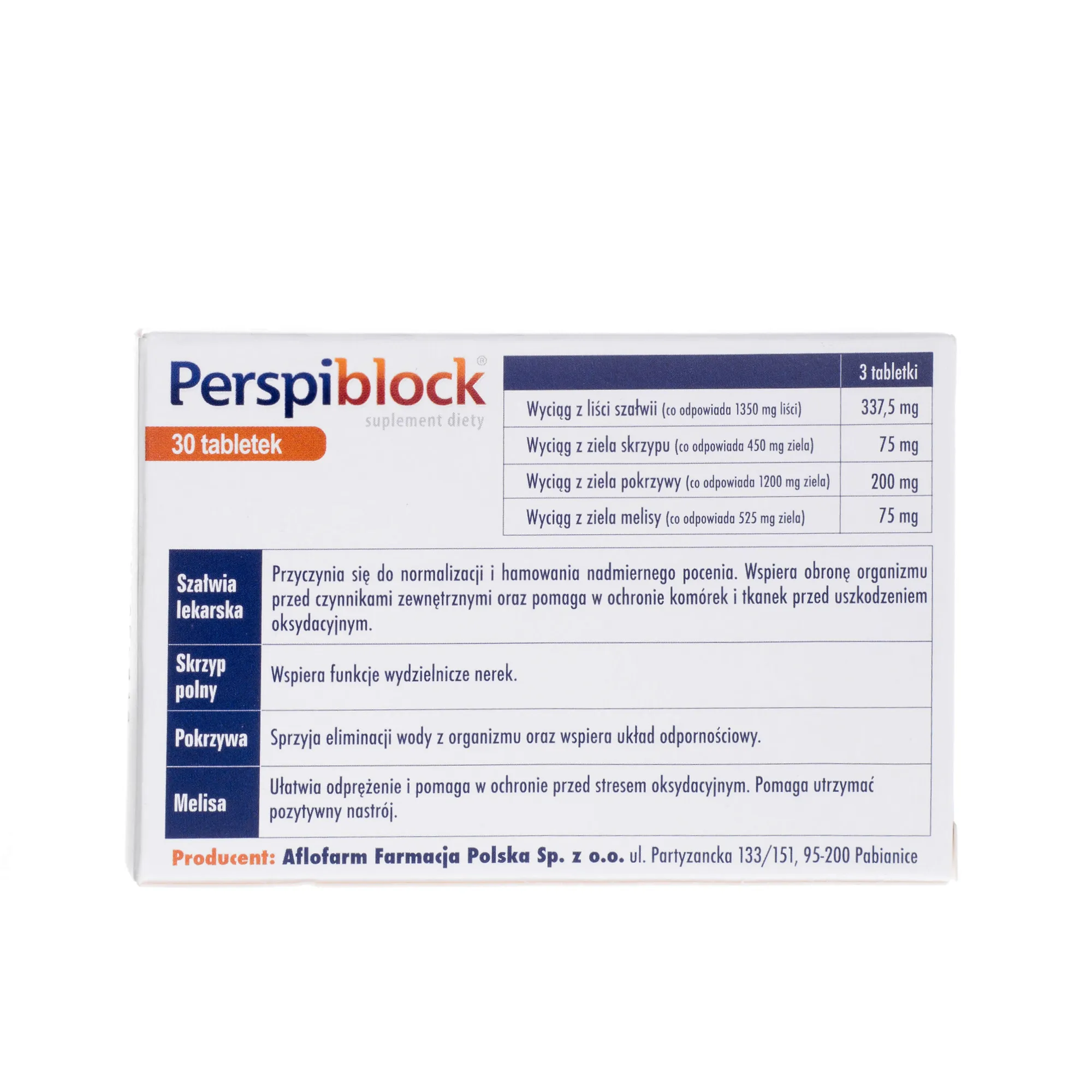 Perspiblock suplement diety, 30 tabletek 