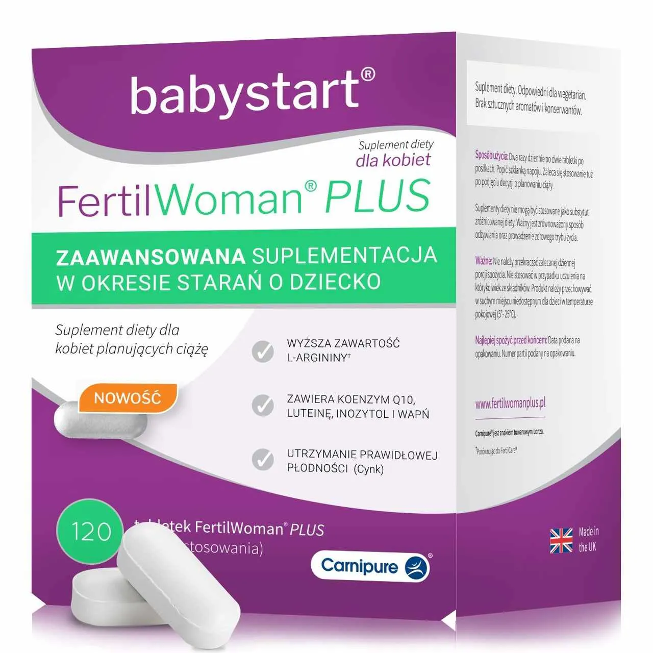 FertilWoman Plus, suplement diety, 120 tabletek