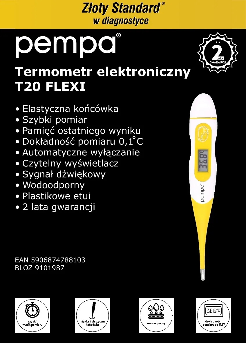 Pempa T20 Flexi, termometr elektroniczny, 1 sztuka 