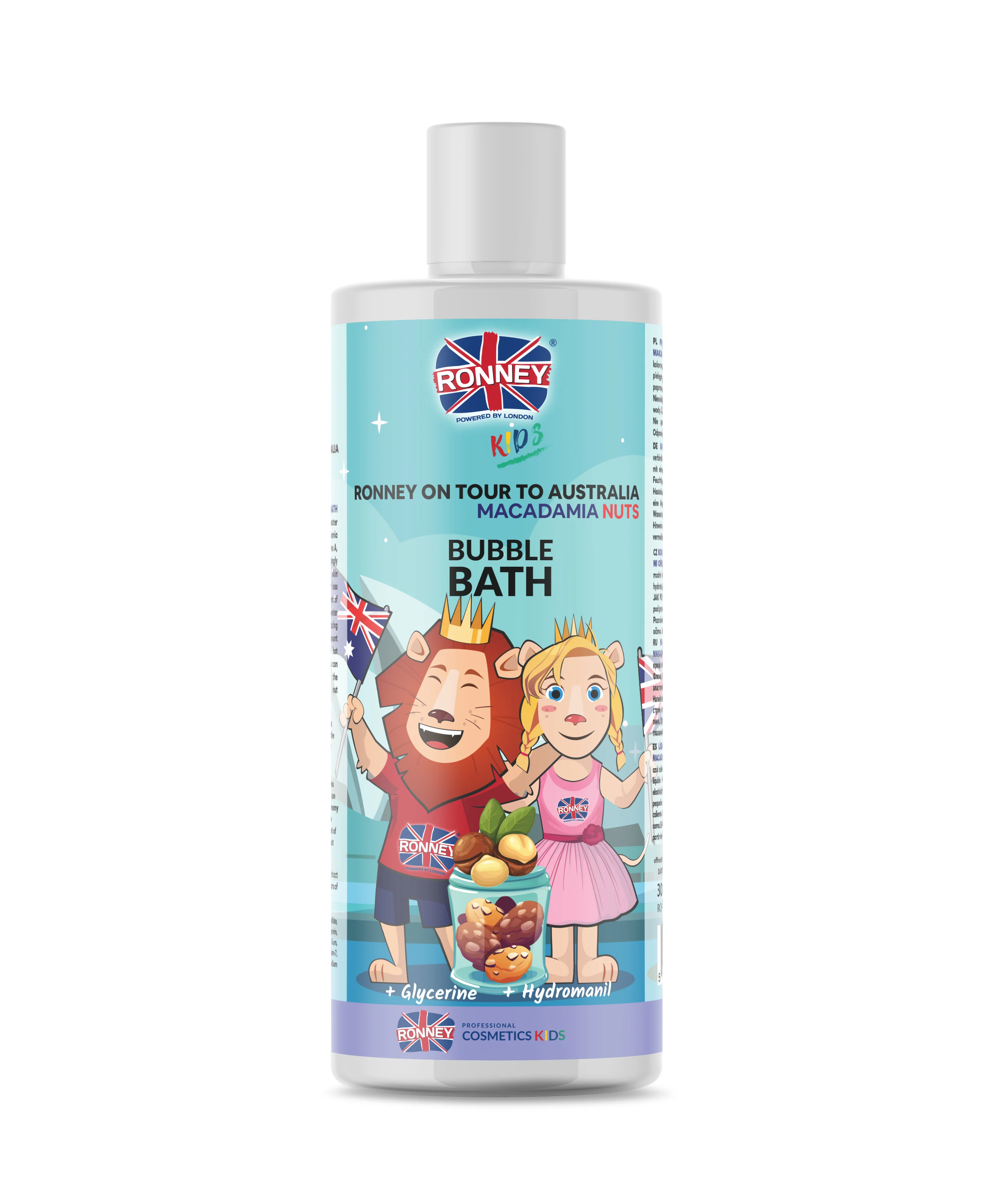 RONNEY Kids On Tour To Australia płyn do kąpieli dla dzieci 3+ Orzechy Makadamia, 300 ml