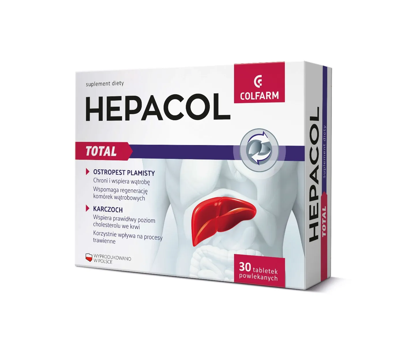 Hepacol Total, suplement diety, 30 tabletek powlekanych