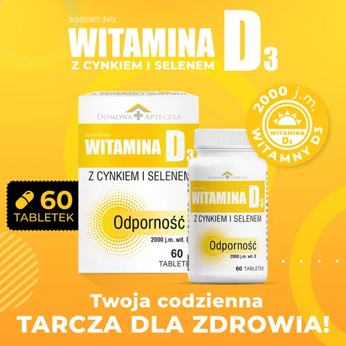 Domowa Apteczka Witamina D3 z Cynkiem i Selenem 60 tabletek