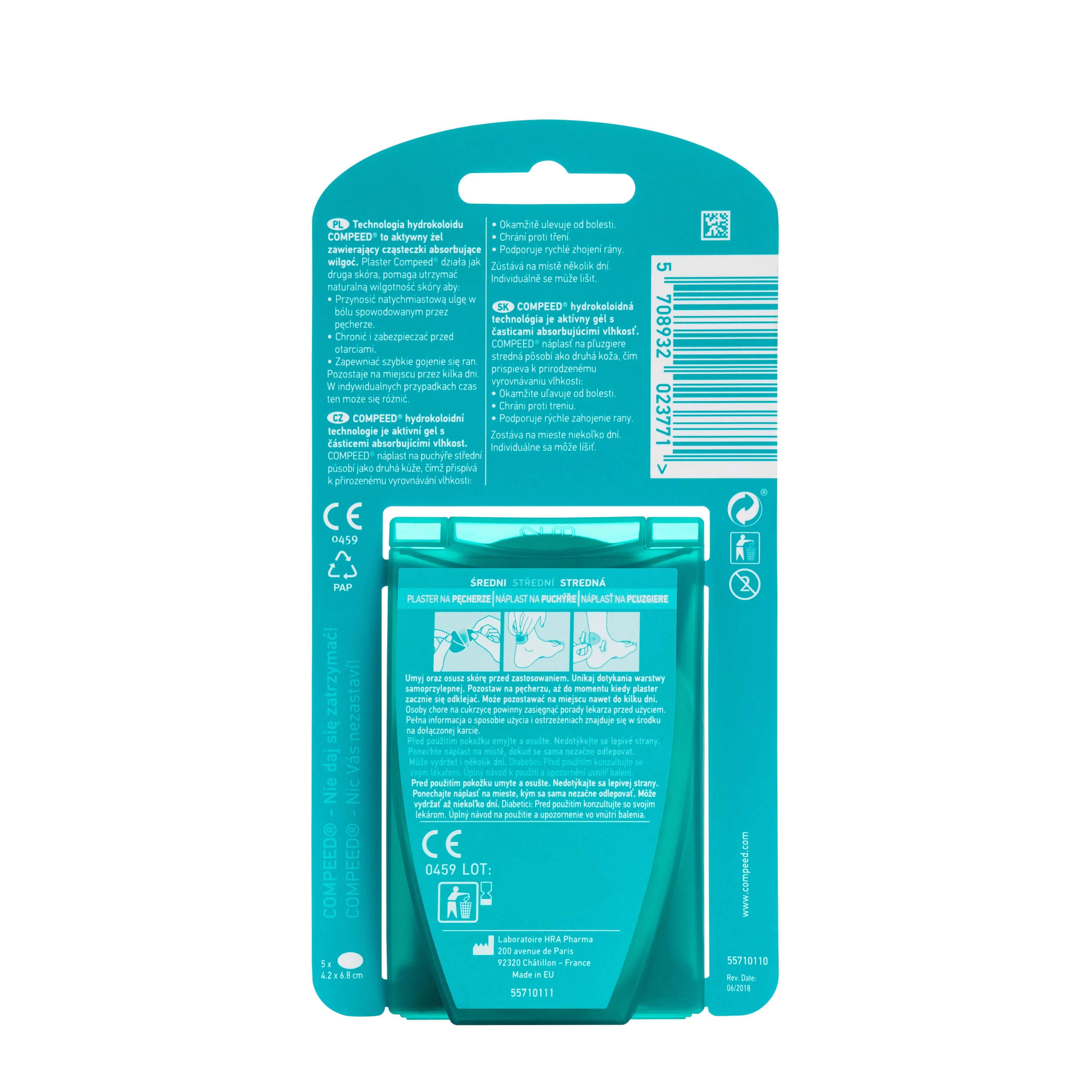 Compeed plastry na pęcherze średnie, 5 plastrów