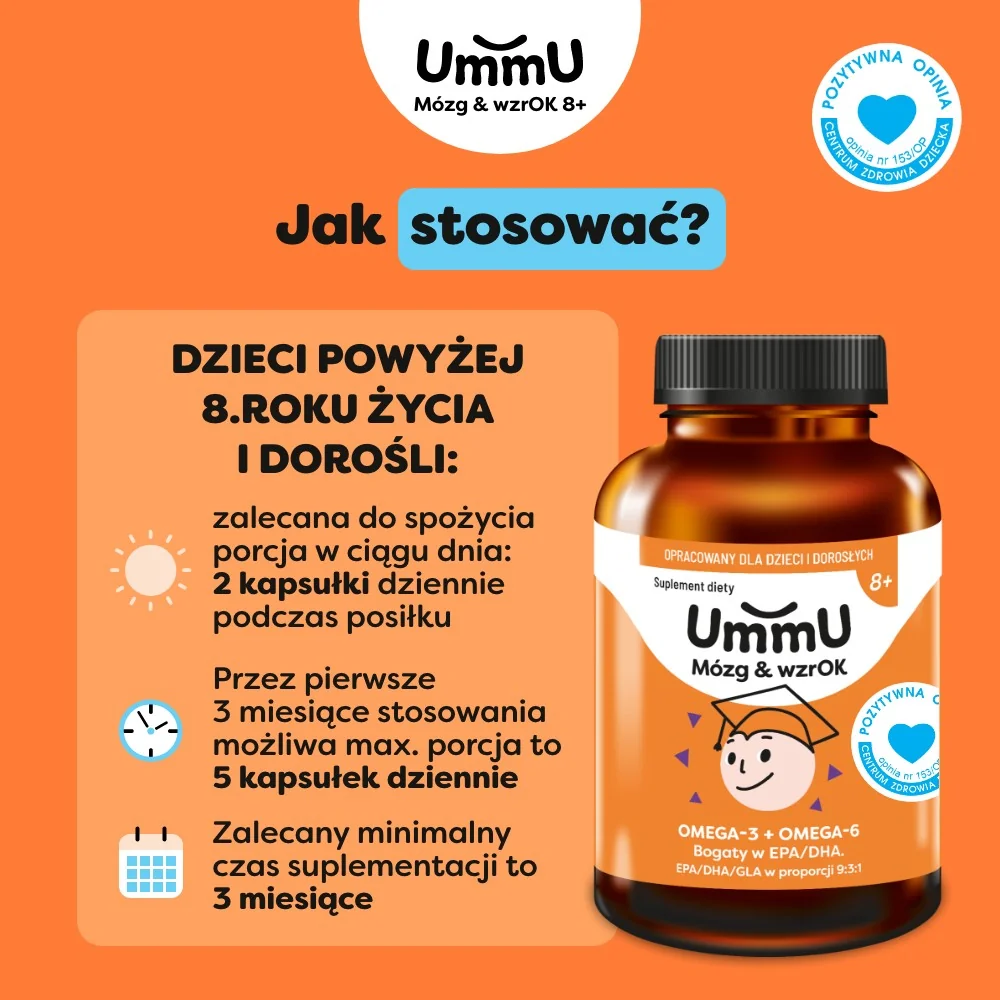 Ummu Mózg & WzrOK 8+ 240 kapsułek miękkich