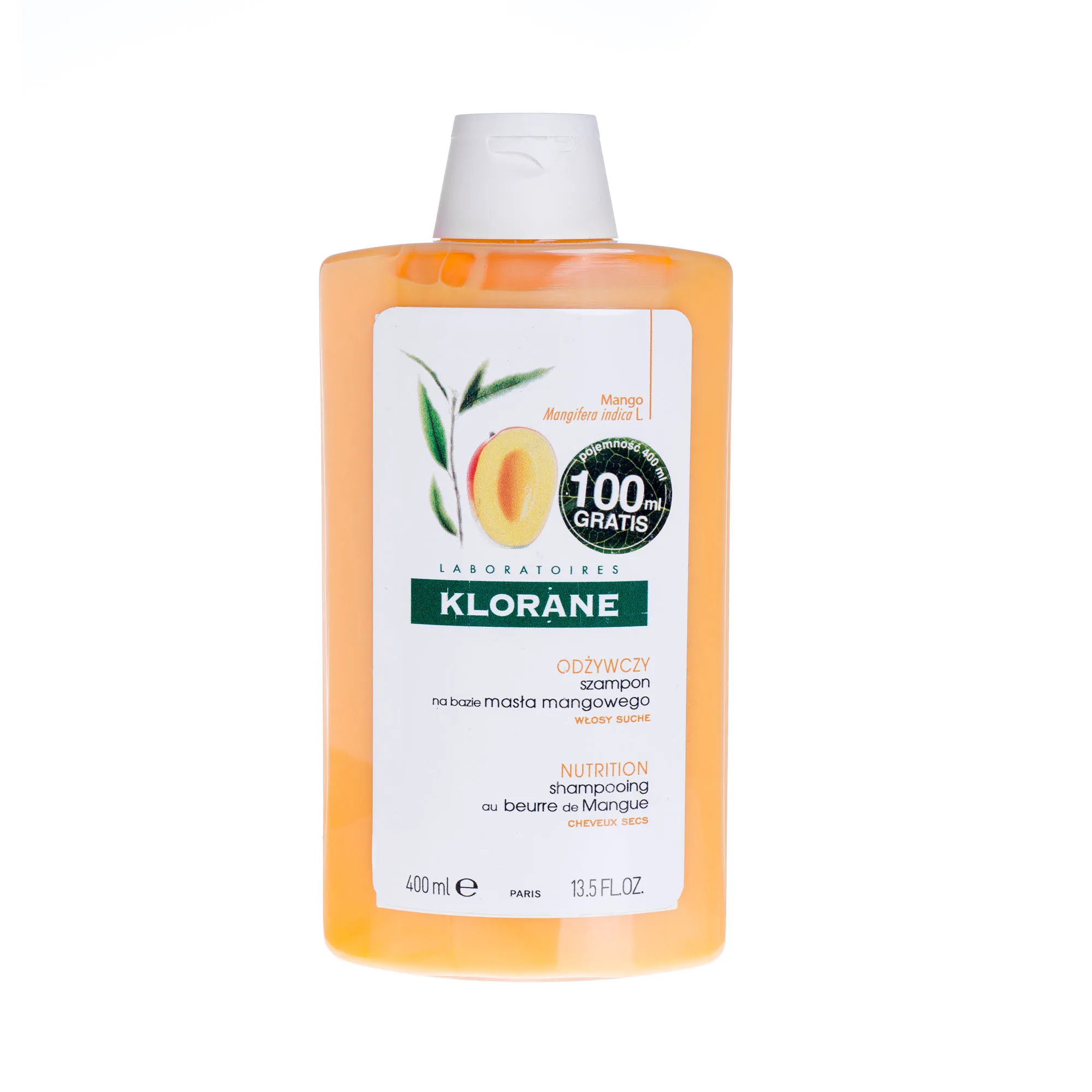Klorane, odżywczy szampon na bazie masła mangowego, 400 ml 