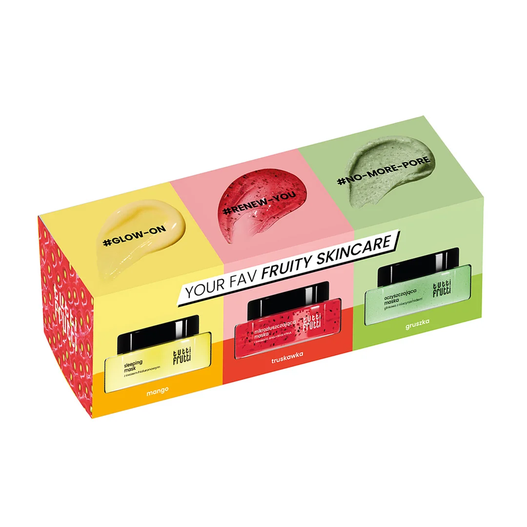 Tutti Frutti Zestaw Your Fav Friuty Skincare maseczka do twarzy 3 x 50 ml
