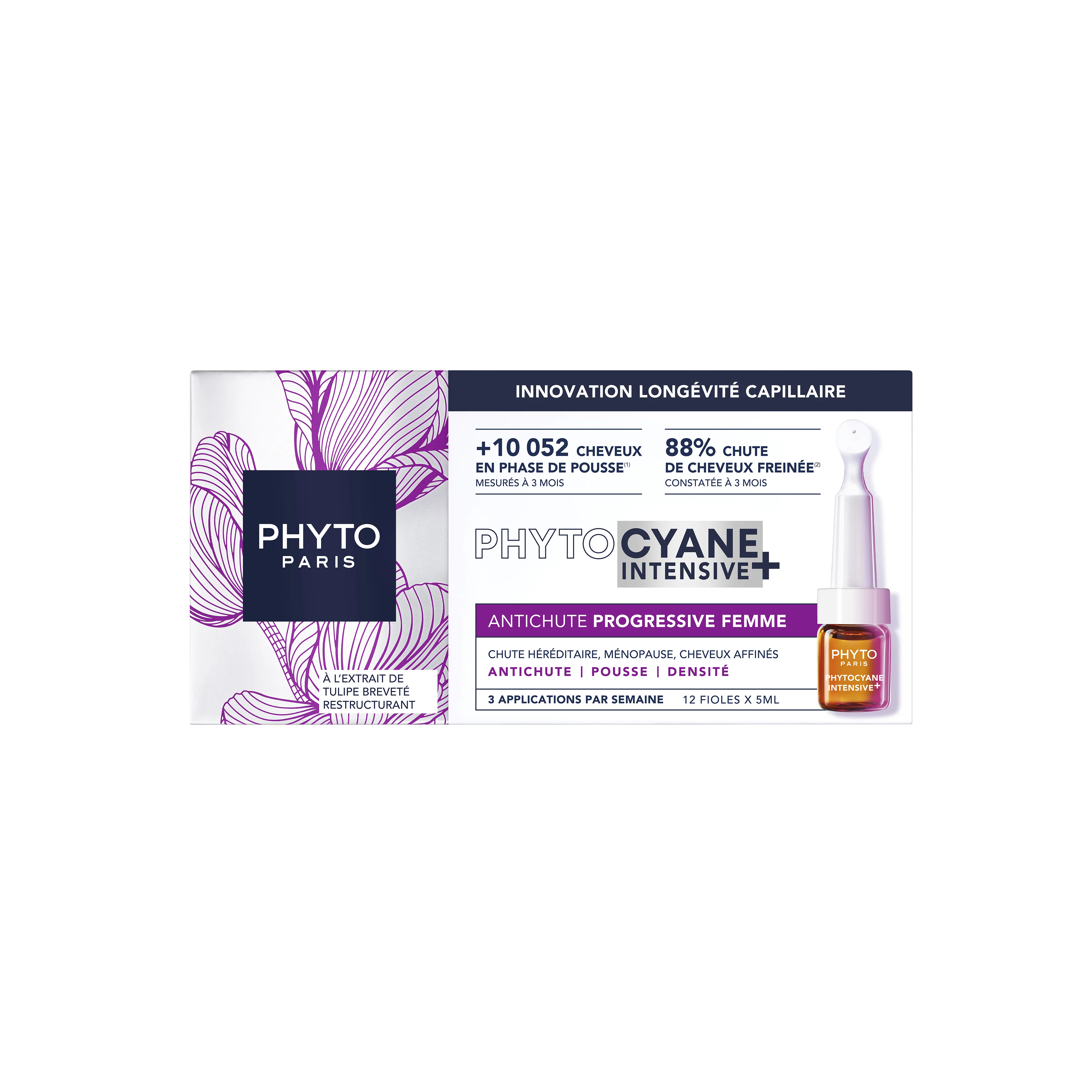 Phyto Phytocyane Intensive+ kuracja do włosów dla kobiet, 5 ml x 12 ampułek