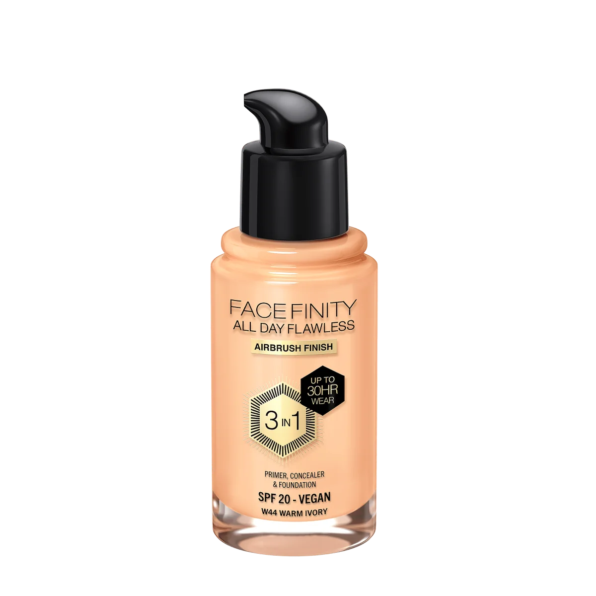 Max Factor Facefinity All Day Flawless Podkład do twarzy 3w1 W44 Warm Ivory, 30 ml