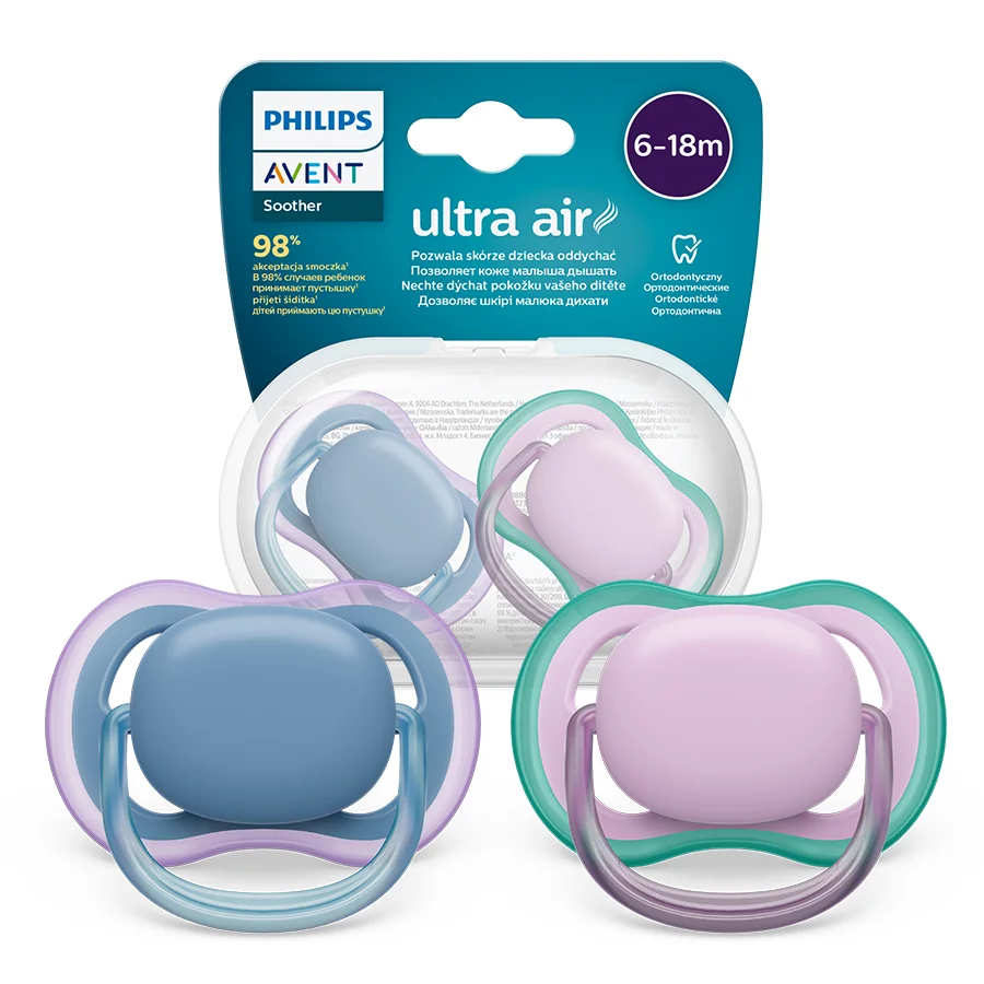 Philips Avent Ultra Air SCF085/34 smoczek uspokajający 6-18m, 2szt.