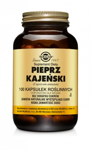 Solgar Pieprz Kajeński, suplement diety, 100 kapsułek