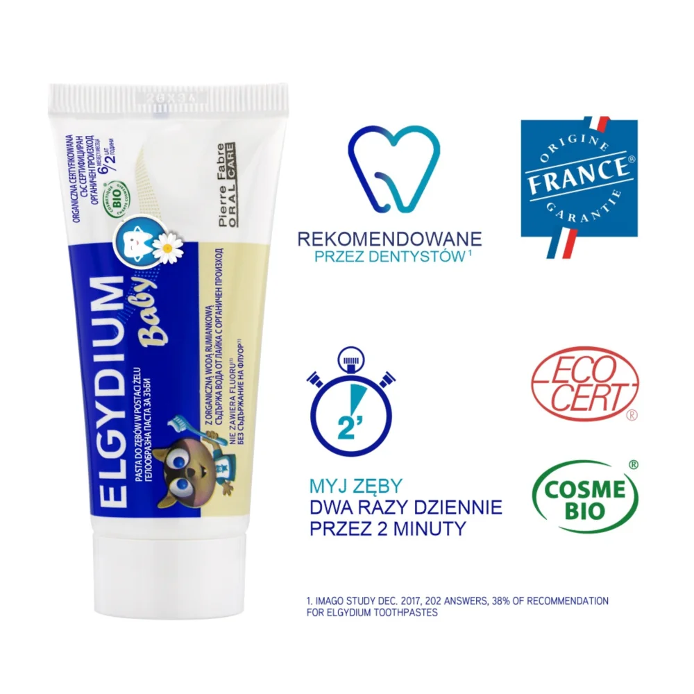 Elgydium Baby pasta do zębów w żelu dla dzieci 6 m+, 30 ml