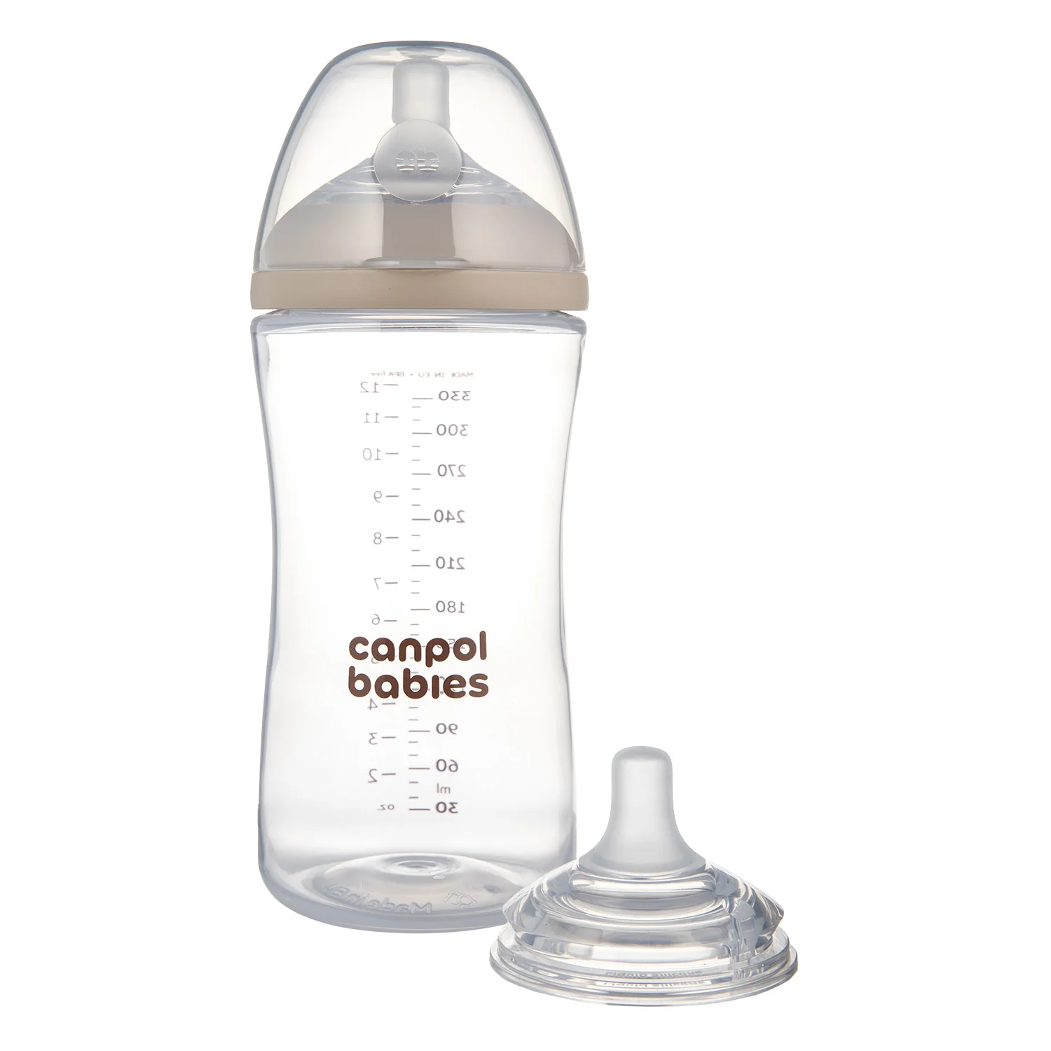 Canpol Babies Natural Shape Dwupak butelka ze smoczkiem dwustrefowym 260 ml, 2 sztuki