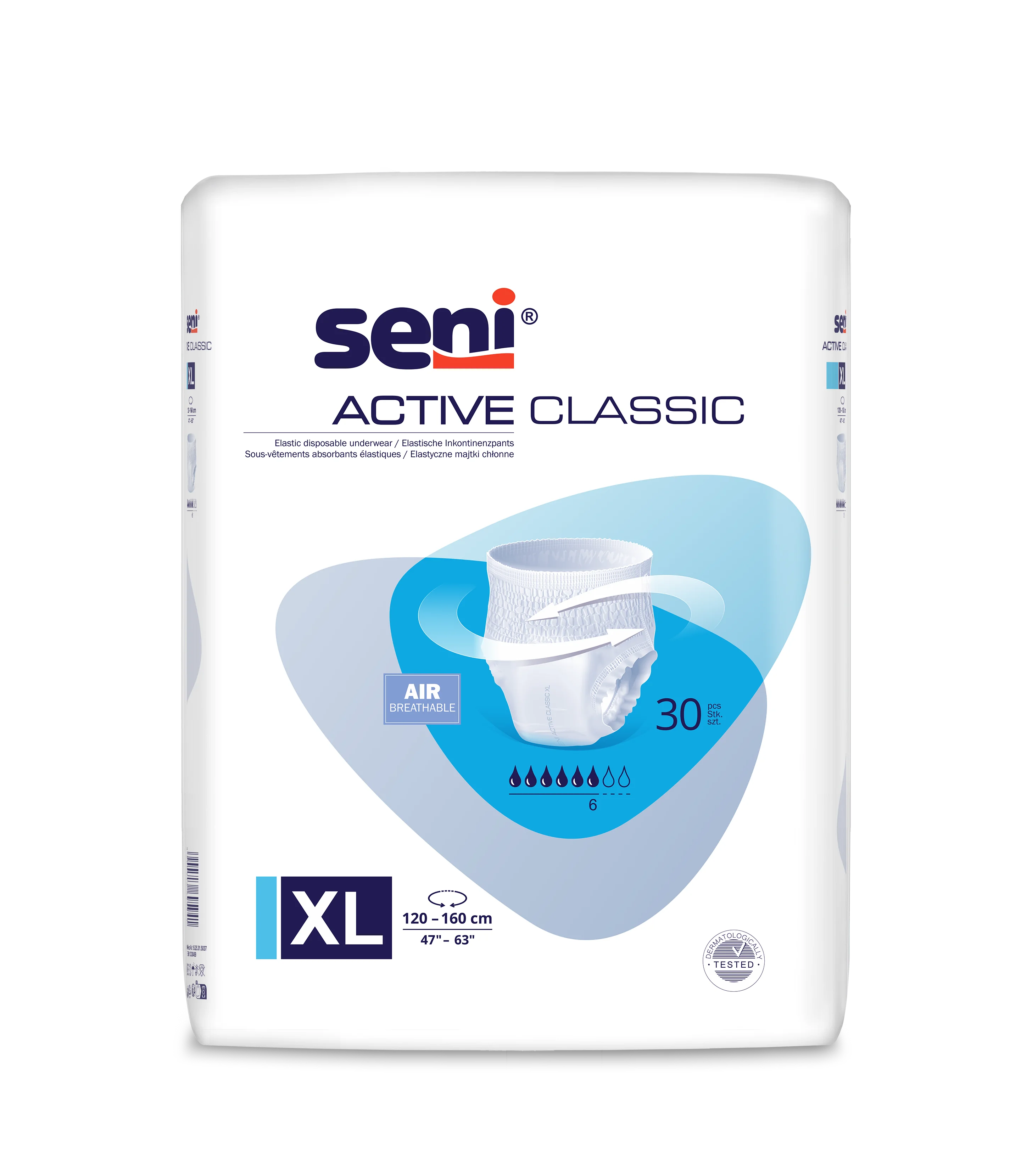 Seni Active Classic elastyczne majtki chłonne, rozmiar XL, 30 szt.