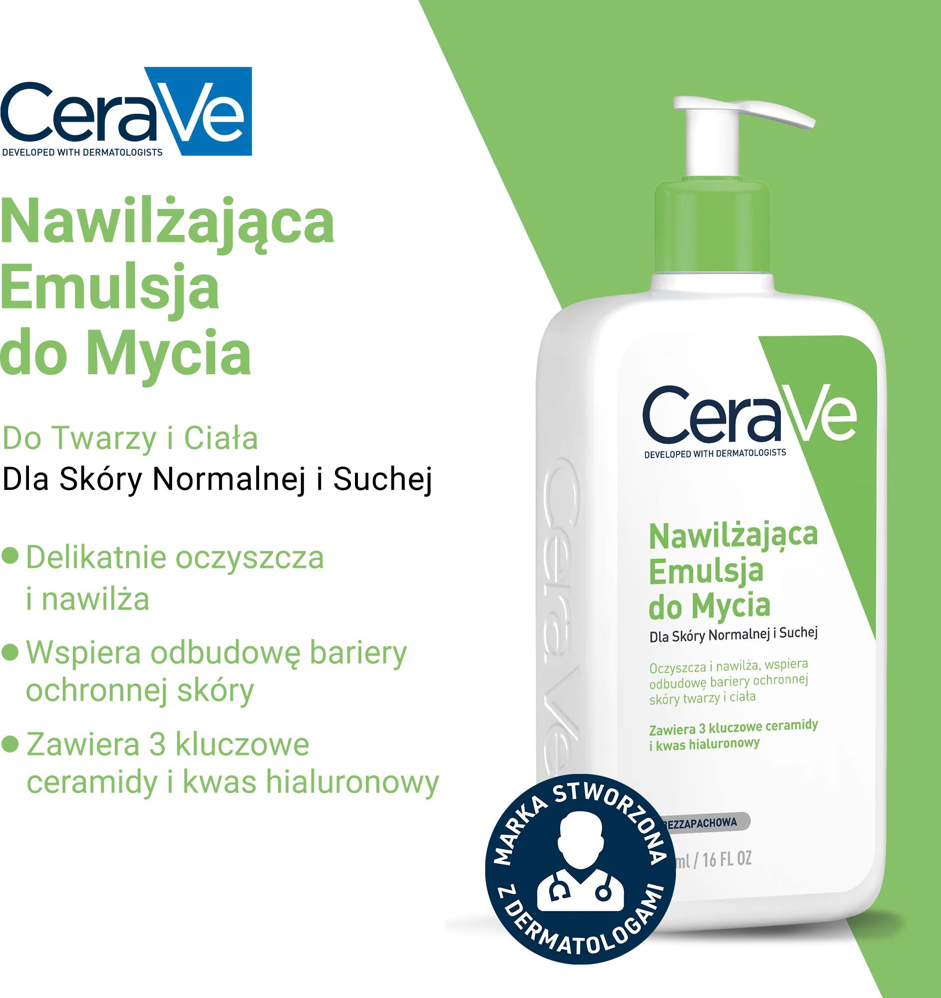 CeraVe nawilżająca emulsja do mycia, 473 ml