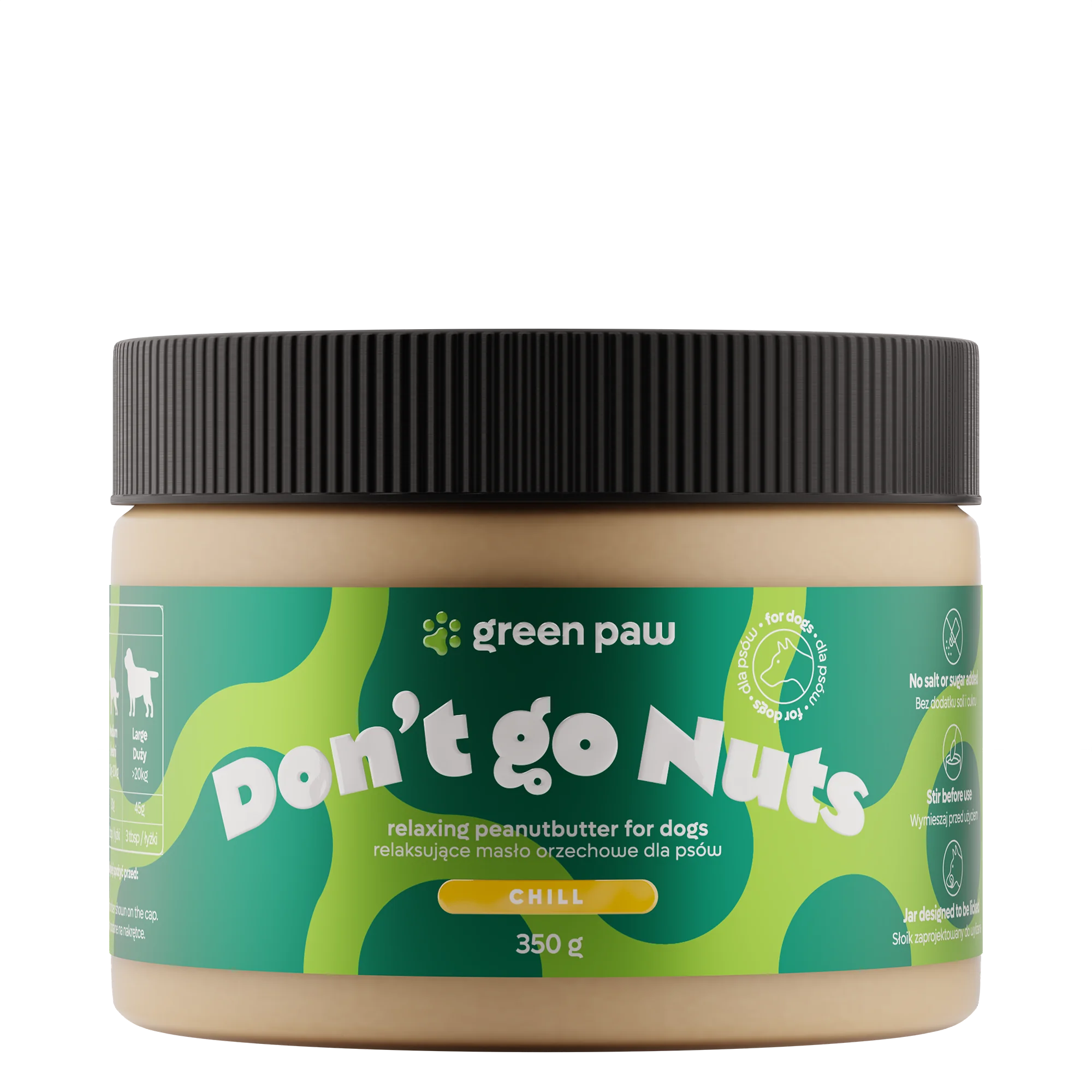 Green Paw Don’t Go Nuts masło orzechowe z CBD dla psów, 350 g