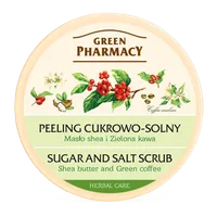 Green Pharmacy, peeling cukrowo solny, masło shea i zielona kawa, 300 ml