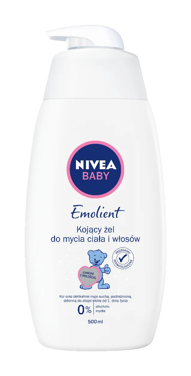 Nivea Baby emolient kojący żel do mycia ciała i włosów, 500 ml