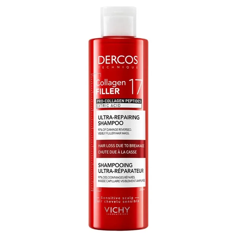Vichy Dercos, Collagen 17 Filler szampon ultra-regenerujący, 200 ml